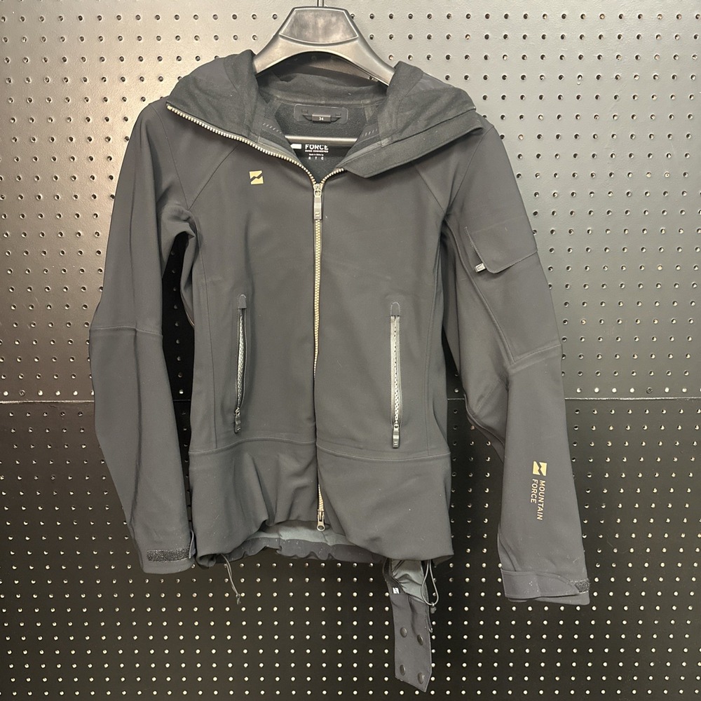 Mountain Force Women's Soft Shell Ski Jacket Hooded Black Waterproof Stretch XS